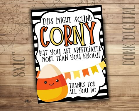 Show your appreciation with this spooky Halloween sign! Add a bowl of fun treats!  Included will be: 1 PDF file - The PDF file will include one 8.5"x11" sheet with appreciation sign! ☆ Please note that no physical item will be sent. Printing is at your own expense *We do not offer Printing Services* For best results, We recommend that you use card stock or a thicker paper for your items. We recommend laminating for long lasting play! - Files are hi-resolution, the listing images here are not. - October Morale Booster, October Employee Appreciation Ideas, School Appreciation Ideas, Halloween Office Treats, Thankful Gifts For Teachers, Boss Appreciation Ideas, Work Appreciation Ideas, Fun Employee Appreciation Ideas, Employee Appreciation Gifts Diy