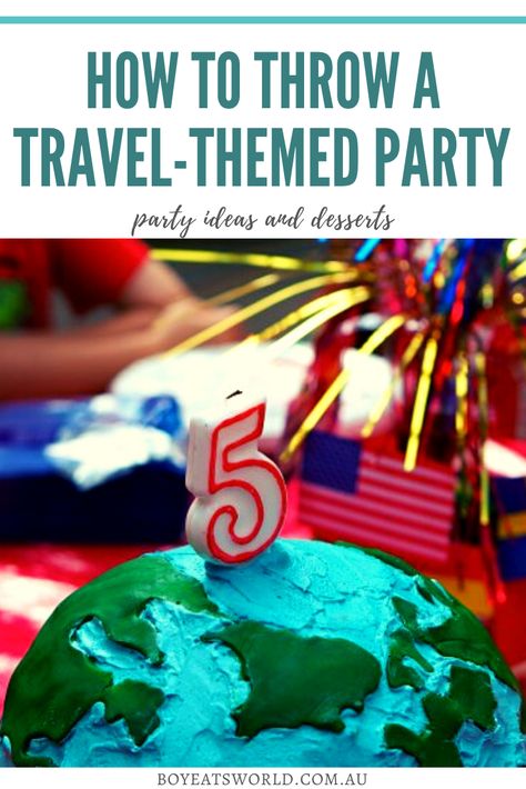 Are you looking to host an awesome themed party for the kids? Here's your guide to planning a Travel-Themed party! Map Birthday Party, 7 Wonders Of The World Birthday Theme, Geography Party, Travel Themed Birthday Party Kids, Geography Birthday Party, Around The World Party Food, Around The World Birthday Party, Travel Theme Party Games, Travel Birthday Theme