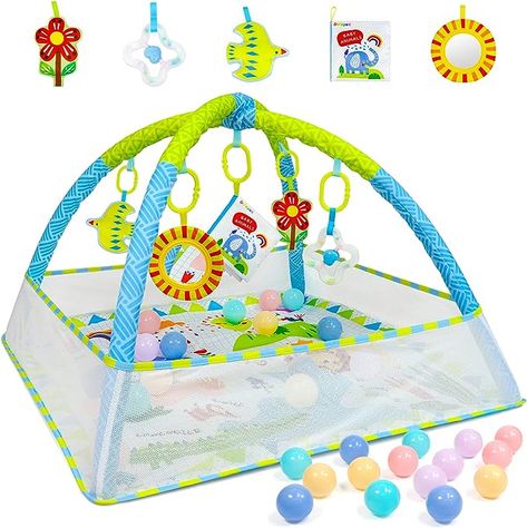 Baby Play Gym Mat with Ball Pit Gym Center, Baby Activity Gym, Tummy Time Activities, Tummy Time Mat, Gym Mat, Baby Play Gym, Baby Playpen, Activity Gym, Gym Mats