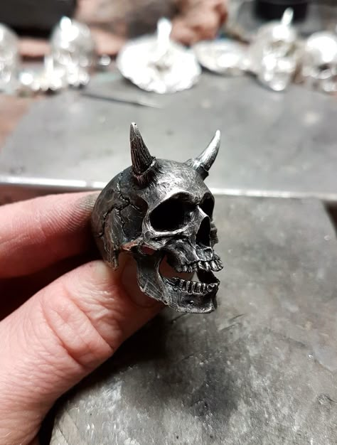 The devil skull ring Skull Rings For Men, Devil Ring, Skull Wedding Ring, Gothic Engagement Ring, Skull Engagement Ring, Mens Skull Rings, Skull Rings, Skull Wedding, Jewelry Gothic