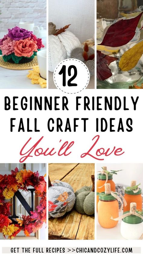 12 Fall Crafts Ideas To Make At Home - Chic & Cozy Fall Crafts Easy, Crafts For Adults Easy, Fall Craft Ideas For Adults, Fall Crafts Ideas, Fall Monogram Wreath, Mason Jar Pumpkin, Craft Ideas For Adults, Fall Crafts For Adults, Fall Craft Ideas