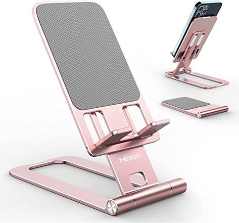 Amazon.com: MEISO Cell Phone Stand, Fully Foldable Phone Holder for Desk, Desktop Mobile Phone Cradle Dock Compatible with iPhone, Samsung Galaxy, iPad Mini, Tablets Up to 10” (Rose Gold) : Cell Phones & Accessories Phone Holder For Desk, Foldable Phone, Mini Tablet, Mobile Holder, Glitter Phone Cases, Phone Cases Marble, Cell Phone Stand, Glitter Case, Cell Phone Holder