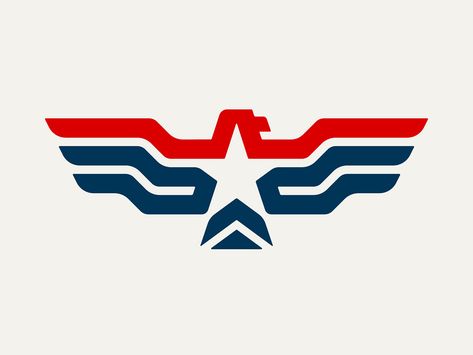 USA on Behance Allan Peters, Logo Design Negative Space, Negative Space Logos, Patriots Logo, Logo Luxury, Retro Industrial, Eagle Logo, Flag Logo, Logo Mark