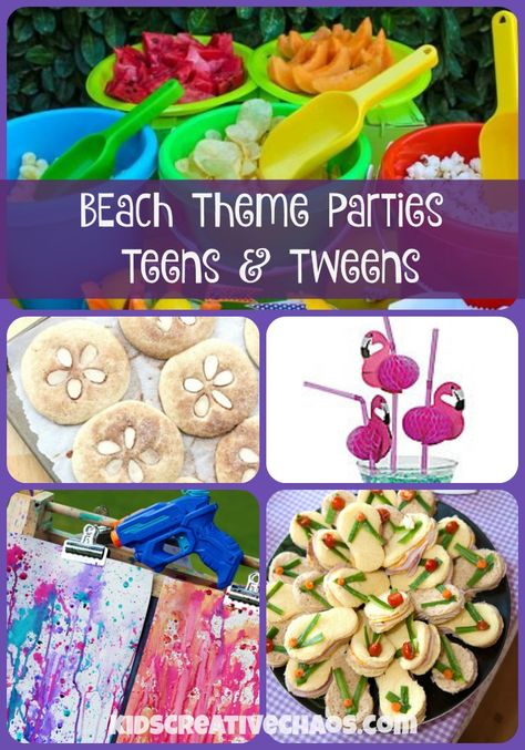 Beach Theme Pool Party Ideas for Teens and Tweens #KidsCreativeChaos Theme Pool Party Ideas, Beach Party Ideas For Teens, Pool Party Ideas For Teens, Teen Pool Parties, Teen Beach Party, Party Ideas For Teens, Pool Party Ideas, Night Pool Party, Birthday Games For Kids