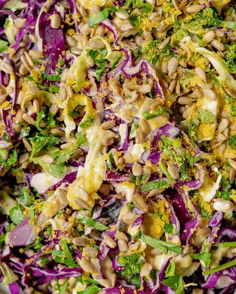 Lebanese Slaw, Cabbage Tahini, Tahini Slaw, Broccoli Lemon, Mango Slaw, Jewish Deli, Tahini Recipe, Vegetarian Cabbage, Slaw Recipes