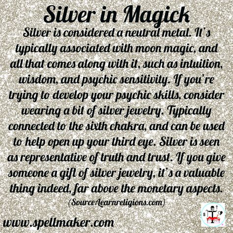 #Silver #mambosam #spellmaker #voodoo  #thevoodooboutique  #witch #witchcraft #witchesofinstagram  #magick  #neworleans www.spellmaker.com Silver Spiritual Meaning, Eclectic Spirituality, Witchy Corner, Water Witchcraft, Witch Stones, Silver Element, Silver Meaning, Witch Woman, Truth Spell