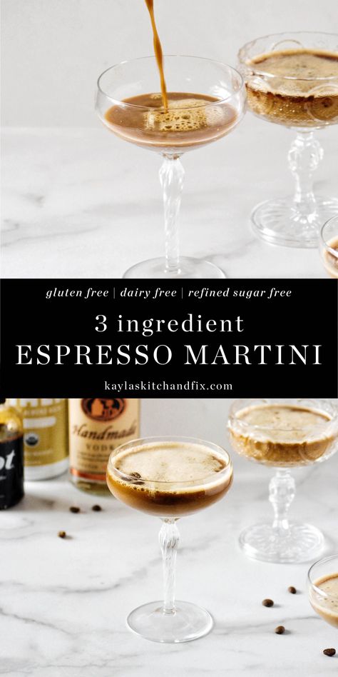 This 3 Ingredient Dairy Free Espresso Martini is the easiest cocktail to make in just 5 minutes and is made with simple and clean ingredients. Keto Espresso Martini, Simple Espresso Martini, Easy Espresso Martini Recipe, Easy Espresso Martini, Easy Martini, Espresso Martini Recipe, Low Carb Cocktails, Easy Drink Recipes, Keto Ideas