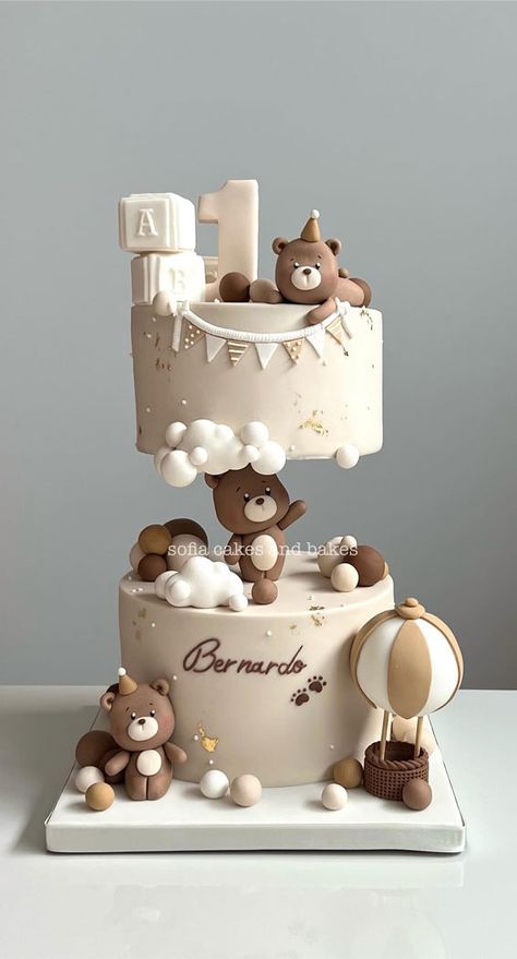 First Birthday Teddy Bear Cake, Bear Smash Cake 1st Birthdays, Baby Boy 1st Birthday Cake Ideas, Bear Themed Baby Shower Cake, Beary First Birthday Cake, 1st Bday Cake For Boy, Baby Boy Birthday Cake 1 Year, Teddy Bear Cake Ideas, Birthday Cake Bear