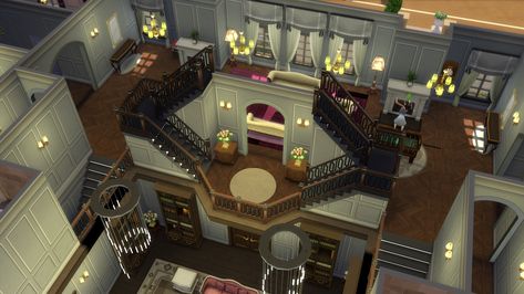 Sims 4 Grand Staircase, Sims 4 Mansion Interior, Grand Foyer Ideas Entryway, Tudor Decor, Goth Architecture, Vintage Mansion, Foyer Ideas Entryway, Susanoo Naruto, The Sims 4 Pc