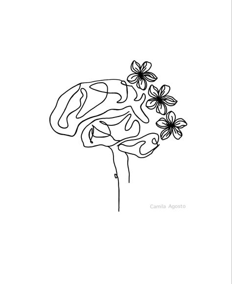 Beauty And Brains Tattoo, Creative Brain Tattoo, Psychiatry Tattoo Ideas, Lightbulb Brain Tattoo, Crazy Brain Tattoo, Mind Flowers Tattoo, Neuro Tattoo The Brain, One Line Brain Tattoo, Brain Line Tattoo