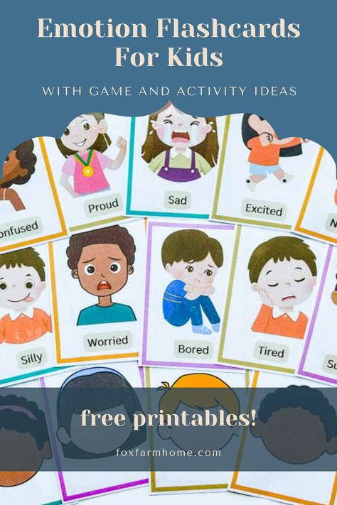 These free printable emotions flashcards are a great tool to help your child better understand their emotions as well as others' emotions. This post also contains lots of ideas for games and activities to use with these cards.