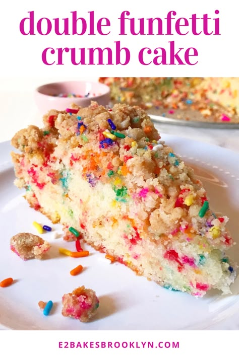 Sugar Cookie Crumb Cake, Birthday Cake Desserts, Recipes Using Confetti Cake, Funfetti Coffee Cake, Funfetti Crumb Cake, Funfetti Cheesecake Cake, Funfetti Ideas, Birthday Dessert Ideas Not Cake, Funfetti Bread