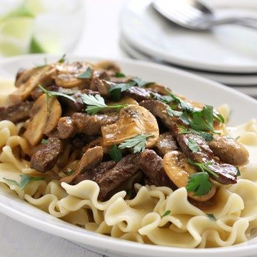 Best Beef Stroganoff, Beef Stroganoff Recipe, Russian Dishes, Beef Stroganoff Easy, Ground Beef Stroganoff, Steak And Mushrooms, Stroganoff Recipe, Chafing Dishes, Beef Stroganoff