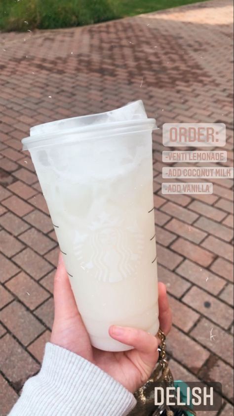 Starbucks Lemonade With Coconut Milk, Things To Do With Coconut Milk, Drinks To Make With Coconut Milk, Starbucks Drinks With Coconut Milk, Coconut Starbucks Drinks, Starbucks Drinks Venti, Coconut Milk Recipes Drink, Lemonade With Coconut Milk, Drinks With Coconut Milk