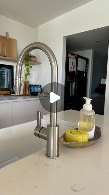 Kirstin Young on Instagram: "Every time I used the tap, water would pool and started turning my bench top yellow, so I changed it before it worsened. 

Luckily, I could easily change it, but it is something to consider when designing a kitchen. 

Tap is from @thetapwareoutlet and it was $159!!! with a pull-out mixer" Townhouse Decor, Designing A Kitchen, Big House, Tap Water, March 3, I Changed, Kitchen Taps, Big Houses, My Place