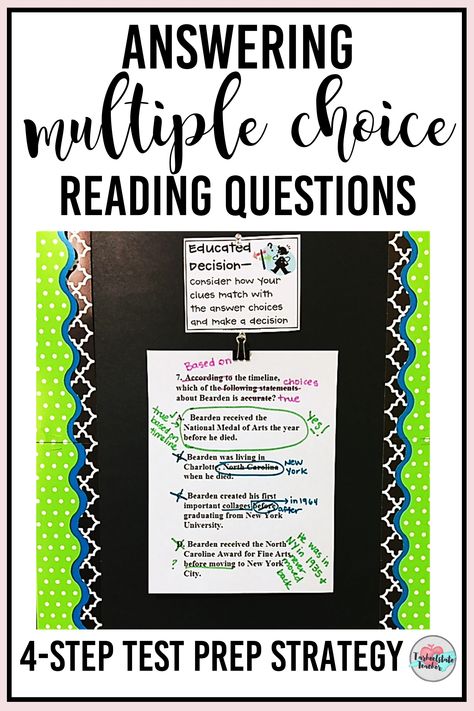 Multiple Choice Test Taking Strategies, Reading Test Strategies, Reading Interventionist, Test Prep Strategies, Tutor Business, Reading Test Prep, Reading Questions, Multiple Choice Test, Staar Test