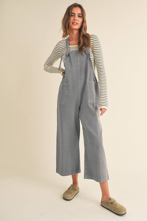 Vintage Washed Jumpsuit - Pepper & Pearl Boutique Cute Jumpsuit, Earthy Outfits, Dressed Down, Wardrobe Essentials, Sweater Top, Casual Looks, Chic Style, Overalls, Going Out