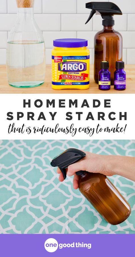 How To Make Spray Starch, Laundry Starch Recipe, Homemade Spray Starch, Best Press Spray Starch Recipe, Spray Starch Crafts, Diy Starch Spray, Homemade Starch For Crafts, Diy Spray Starch For Quilting, Homemade Starch For Ironing