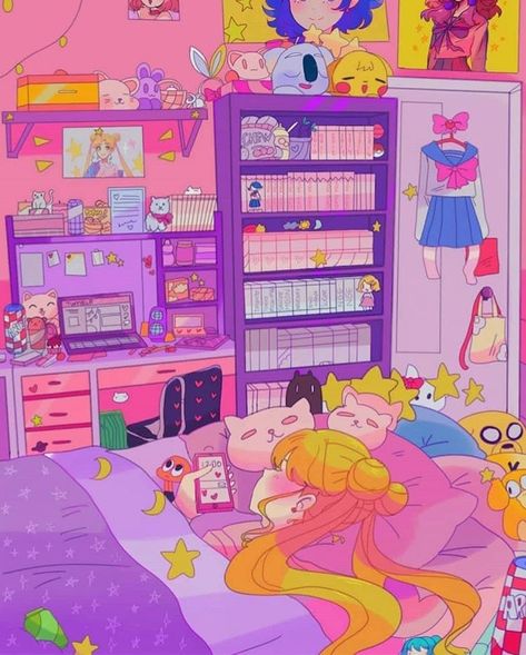 Vaporwave Anime, Anime Bedroom, Arte Sailor Moon, Minako Aino, Moon Wallpaper, Sailor Moon Aesthetic, Sailor Moon Usagi, Sailor Moon Wallpaper, Moon Drawing