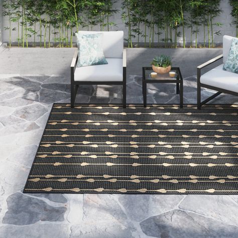 Steelside™ Leif Rug & Reviews | Wayfair Porch Kitchen, Charcoal Background, Living Room Patio, Porch Rug, Area Rug For Living Room, Patio Rugs, Floor Covering, Rug For Living Room, Back Patio