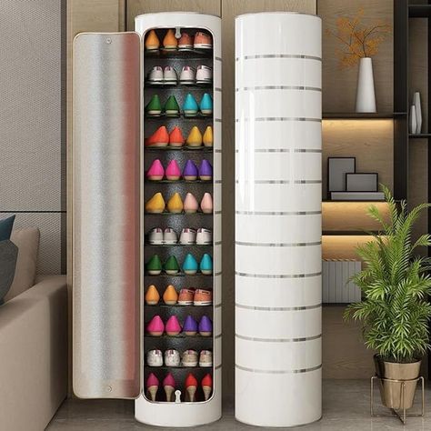 Amazon.com: Rotative Rotating Shoe Rack Shoe Cabinet Rotating Shoe Rack Tower Vertical Rotating Shoe Rack Cylindrical Swivel Scraper Angular Shoe Rack For Home Use (Color : White silver, Size : 120cm/47in 8laye : Home & Kitchen Rotating Shoe Cabinet, Shoe Spinning Rack, Rotating Shoe Storage, Rotating Shoe Rack Closet, Revolving Shoe Rack, Shoe Rack For Home, Rotating Shoe Rack, Rolling Drawers, Shoe Storage Unit