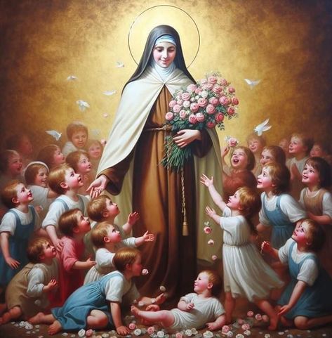 Susi Rejano, Catholic Artwork, St Therese Of Lisieux, Thérèse Of Lisieux, St Therese, Blessed Mother Mary, Child Jesus, Blessed Mother, Mother Mary