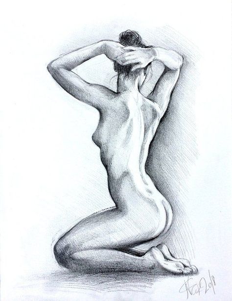 ftheday #paintin g #instaart #fanart Nude Pencil Drawing, Drawing Bathroom, Pencil Picture, Easy Pencil Drawings, Drawing Women, Back Drawing, Female Art Painting, Woman Sitting, Foto Tips