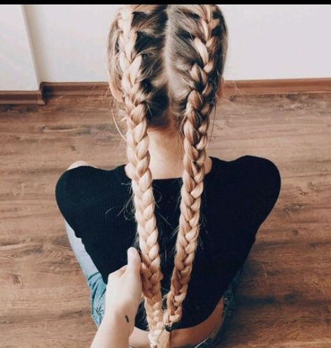 SOPHISTICATED DOUBLE BRAID'S HAIRSTYLES IDEAS FOR GIRLS - Peinados con doble trenza Curly Hair Hairstyles Aesthetic, Long Hair For Black Women, French Plaits, Hair For Short Hair, Hairstyles Curtain Bangs, Blonde Summer Hair, Curtain Bangs Hairstyles, Box Braid Hairstyles, French Braid Styles