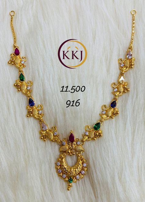 10grams Gold Necklace Designs, 10 Grams Gold Necklace Indian, Gold Jwellary, Simple Necklace Designs, Gold Jewelry Prom, South Indian Bridal Jewellery, Kids Jewellery, Jewelry Necklace Simple, Haram Designs