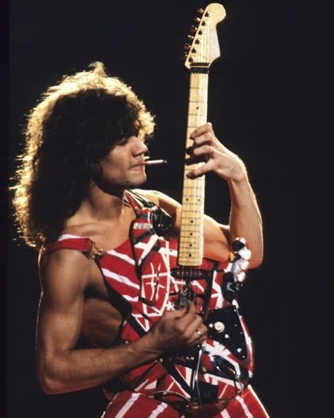 Eddie Van Halen, Van Halen, On Stage, Electric Guitar, Long Hair, Overalls, Guitar, Van, Hair