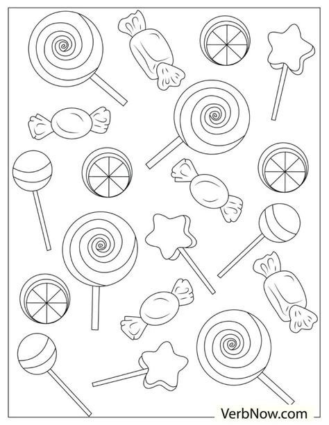 Free CANDY Coloring Pages for Download (Printable PDF) Candy Printables Free, Candy Preschool Activities, Candy Template Free Printable, Candy Template, How To Draw Candy, Candy Coloring Pages, Candy Drawing, Royal Icing Templates, Shape Coloring Pages