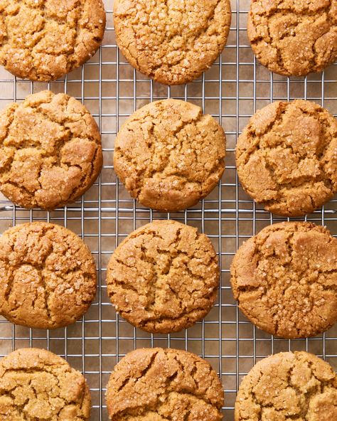 Crinkle Cookies Recipe with Sorghum Syrup | Saveur Sorghum Cookies, Sorghum Syrup, Crinkle Cookies Recipe, Crinkle Cookies, Baking Sheets, The Star, Baking Soda, Syrup, Cookie Recipes