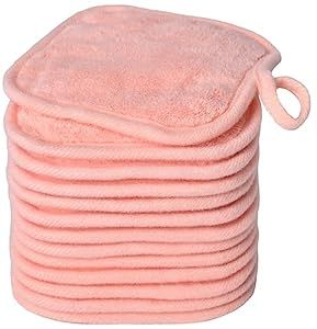 BloomSesame Makeup Remover Cloths for Face, Eye, Lips - Reusable Makeup Remover Pads Soft Microfiber Facial Cleansing Cloths 5 x 5 inch 12 Pack (Coral) Reusable Makeup Remover Pads, Remove Makeup From Clothes, Makeup Remover Pads, Makeup Wipes, Cleansing Face, Cloth Wipes, Make Up Remover, Waterproof Makeup, Facial Cleansing