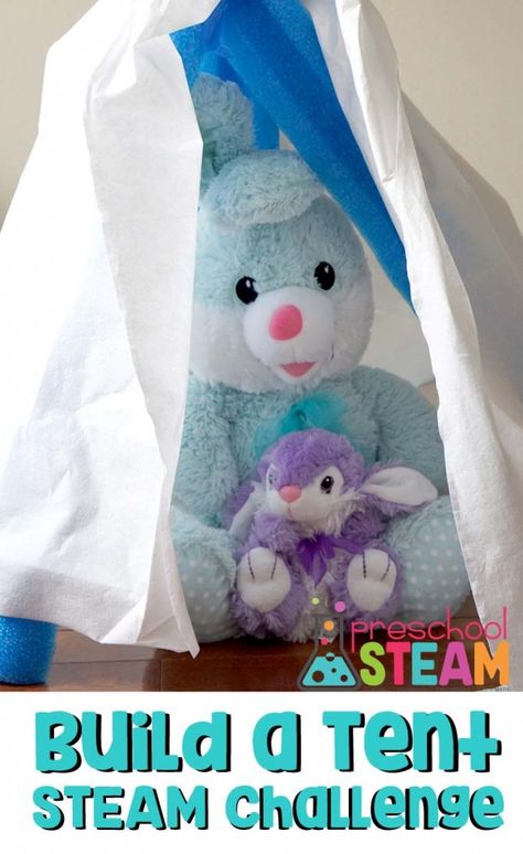 Build a Tent: A Preschool STEM Activity Camping Week, Lucy Cousins, Preschool Steam, Camp Vbs, Stem Activities Preschool, Steam Challenges, Summer Themes, Activity Preschool, Engineering Art