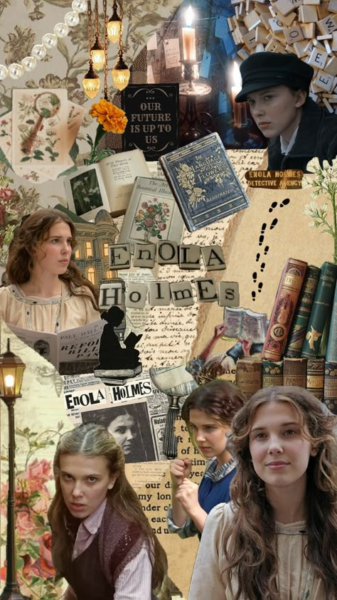 Enola Holmes!! #EnolaHolmes #Holmes #detective #EnolaHolmescollage #collage #flowers #aesthetic Darcy Pride And Prejudice, Collage Flowers, Holmes Movie, Slay Girl, Flowers Aesthetic, Enola Holmes, Sailor Moon Crystal, Geek Girls, Anne Of Green Gables