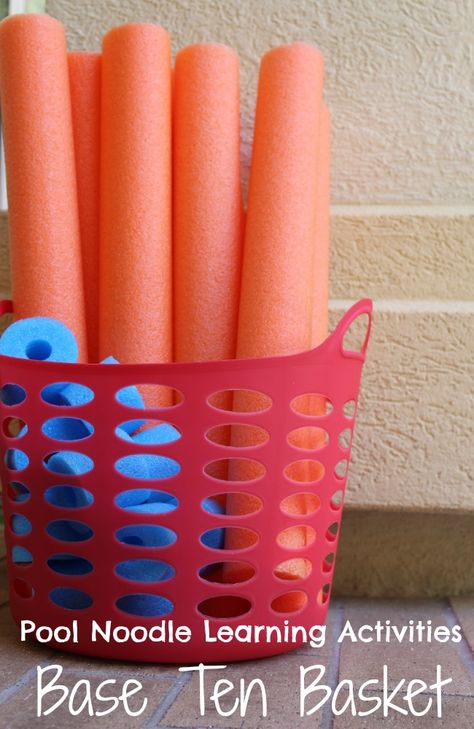 Build a Base Ten Math Game with Pool Noodles - Such a neat way for kids to learn numbers to 100!!!! Algebra Tiles, Eureka Math, Math Place Value, Learn Numbers, Math Number Sense, Base Ten, Math Manipulatives, Math Game, Second Grade Math