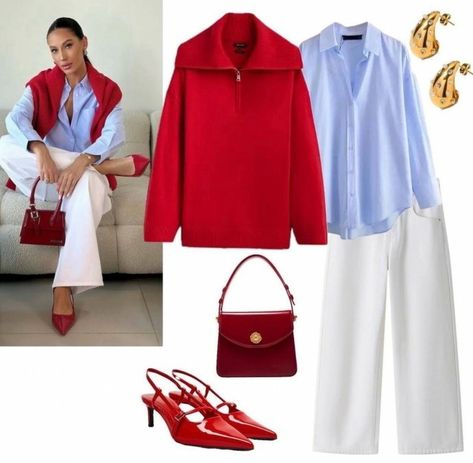 Red Top Outfit, Effortless Style Fall, Color Combos Outfit, Classic Style Outfits, Chic Fall Outfits, Stylish Work Outfits, Casual Chic Outfit, Fashion Mistakes, Fashion Mode