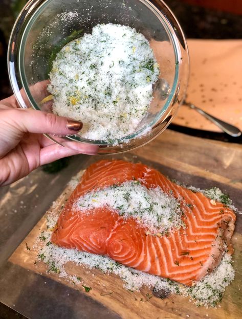 Learn the art of curing salmon with this Norwegian Gravlax recipe from The Rose Table, offering a delightful and traditional way to prepare this flavorful dish. Gravadlax Salmon Recipe, Salt Cured Salmon, Gravlax Salmon Recipes, Curing Salmon, Gravlax Salmon, Cured Salmon Recipe, Gravlax Recipe, Cured Meat Recipes, Cured Salmon