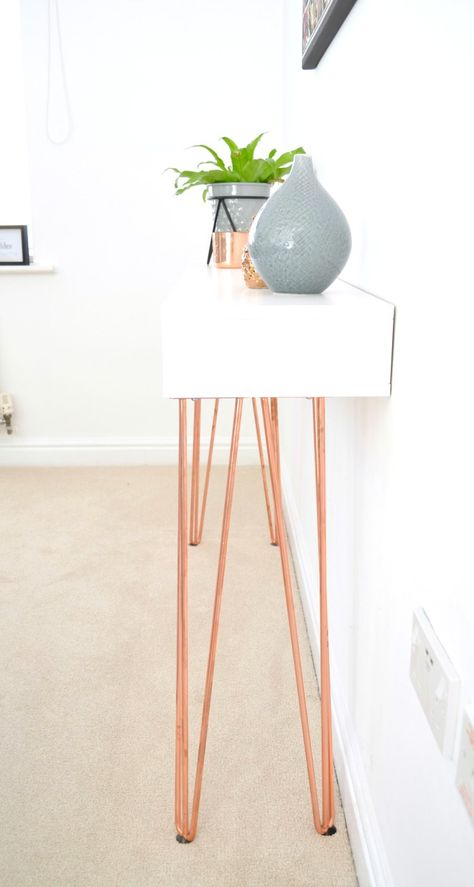 Ikea Ekby Alex Hairpin Console Table Hack Ikea Console Table Hack, Console Table Hack, Hairpin Console Table, Ikea Console, Ikea Console Table, Ikea Alex Desk, Ikea Hack Bedroom, Ikea Ekby, Diy Closet Storage