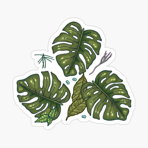 Coastal Stickers, Jungle Stickers, Mushrooms Pattern, Style Aesthetics, Green Sticker, Tumblr Stickers, Nature Stickers, Sticker Ideas, Junk Art