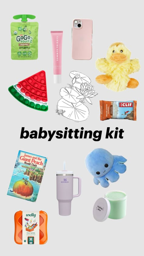 babysitting kit Babysitting Bag, Summer Jobs For Teens, Babysitting Kit, Babysitting Hacks, Babysitting Flyers, Baby Belle, Baby Siting, Babysitting Activities, Babysitting Crafts