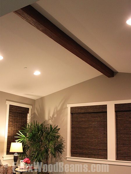 diy faux beams | Multitasking: Install Faux Beams AND Cook Dinner! | Faux Wood Workshop Faux Beam On Vaulted Ceiling, Single Beam In Vaulted Ceiling, Diy Beam, Wood Ceiling Bedroom, Vaulted Wood Ceiling, Beams Ceiling, Wood Workshop, Wood Columns, Faux Beams