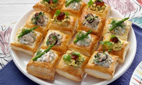 Vol Au Vents Recipe, Vol Au Vent Fillings Savoury, Volauvent Recipes, Vol Au Vent Fillings, Smoked Aubergine, Salad With Roasted Veggies, Brussels Sprouts And Butternut Squash, Veggies Most, Panzanella Recipe