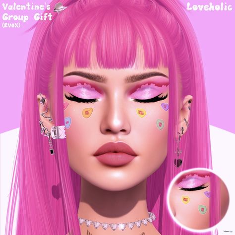 Valentine Makeup & Face Stickers February 2023 Group Gift by Loveholic Sims 4 Cc Face Stickers, Sims 4 Heart Makeup, Sims 4 Face Stickers, Valentine Makeup, Room Cleaning, Valentines Makeup, Group Gifts, February 2023, Face Stickers