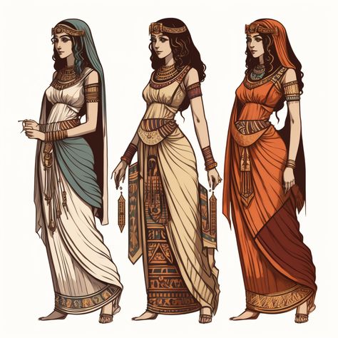 Ancient Egypt Outfits Aesthetic, Egyptian Attire For Women, African Ancient Clothes, Ancient Outfits Female, Ancient Egypt Outfits Women, Eygptain Clothes, Egyptian Cultural Clothing, Royal Egyptian Clothing, Ancient Egyptian Fashion Women