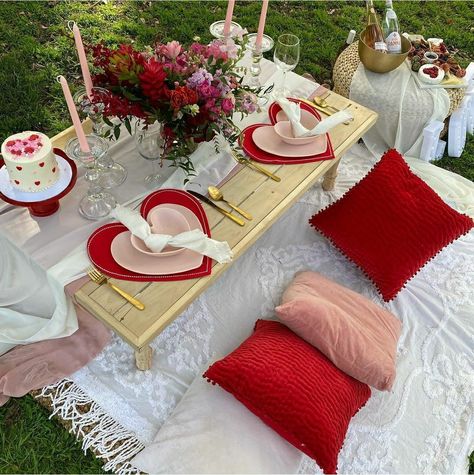 Picnic Date Valentines Day, Valentine Picnic Set Up, Valentine’s Day Picnics, Picnic Ideas Valentines Day, In Home Picnic Date, Valentine’s Day Beach Picnic, Picnic For Him Ideas, Picnic Food Ideas Valentines Day, Outdoor Galentines Party