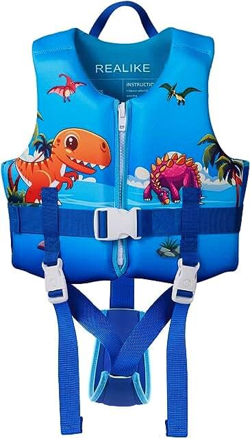 REALIKE Kids Swim Vest Toddler Floaties Adjustable Safety Strap Swimming Aids for Toddlers Children Float Swimsuit, Suitable for Age 2-10 Years/22-88lbs Building Kids Confidence, Kids Floaties, Toddler Floaties, Baby Pool Floats, Kids Life Jackets, Toddler Swim, Life Vests, Vest Fits, Toddler Swimming