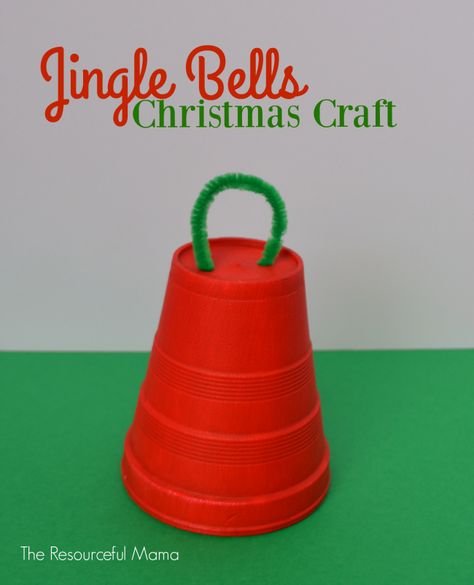 Styrofoam cup Christmas jingle bell craft and ornament for kids using items from the dollar store. Diy Christmas Bells, Awana Crafts, Bell Craft, Jingle Bell Crafts, Homeroom Mom, Christmas Preschool, Christmas Arts, Star Theme, December Crafts