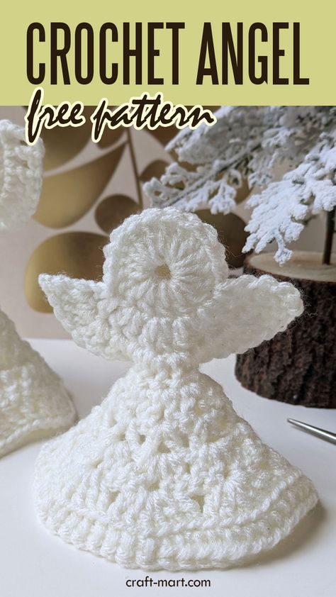 The Crochet Angel pattern is a quick and easy way to embrace the holiday season. It only takes 30 minutes to crochet this free pattern. Consequently, you can use it as table or mantel decor, create a garland, Christmas ornament, or a small Christmas gift idea. Crochet Star Tree Topper Free Pattern, Free Christmas Crochet Ornament Patterns, Simple Crochet Ornaments, New Years Crochet Patterns Free, Crochet Angel Pattern Free English, Easy Crochet Ornaments Free Pattern, Crochet Angel Wings Free Pattern, Christmas Ornament Patterns Free, Crochet Angels Free Pattern