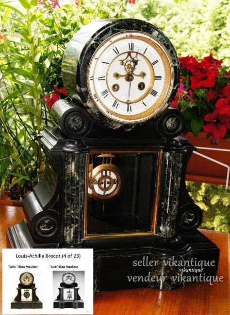 Antique Mantle Clock, French Mantel, Stone Mantle, Antique Mantel Clocks, Marble Clock, Antique Mantel, French Clock, Vintage Clocks, Shelf Clock